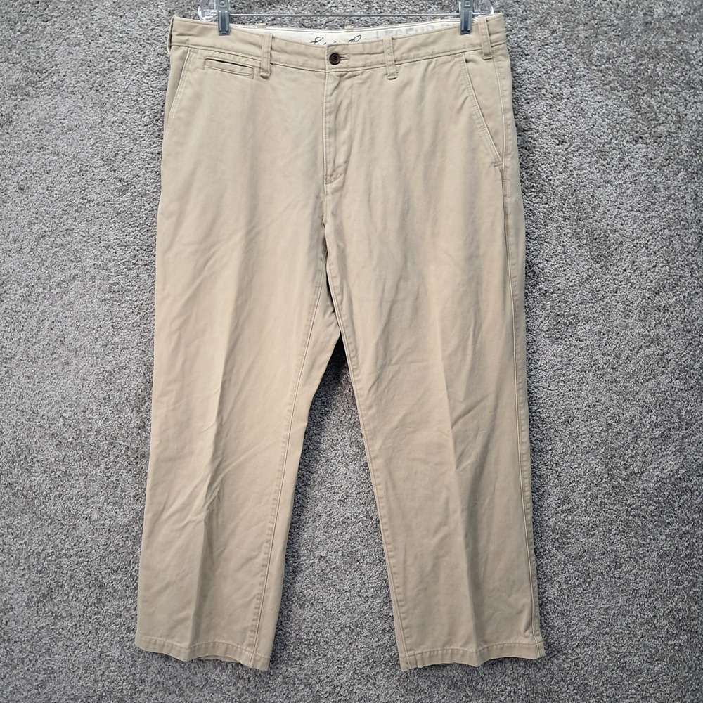 Eddie Bauer Legend‎ Mens Khaki Chino Pants Tan 100% Cotton 38x30 Straight Leg